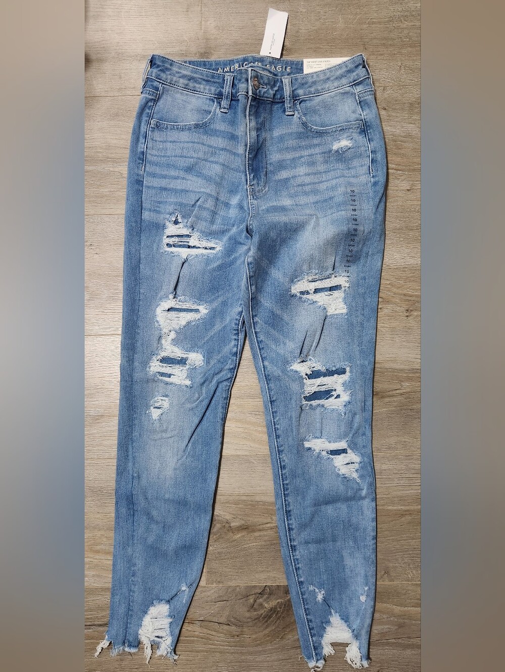 American Eagle Outfitters Distressed Light Blue Skinny Jeans